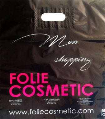 Le sac plastique de la boutique bordelaise Folie Cosmetic