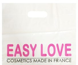 Un sac plastique réalisé pour le love shop Easy Love