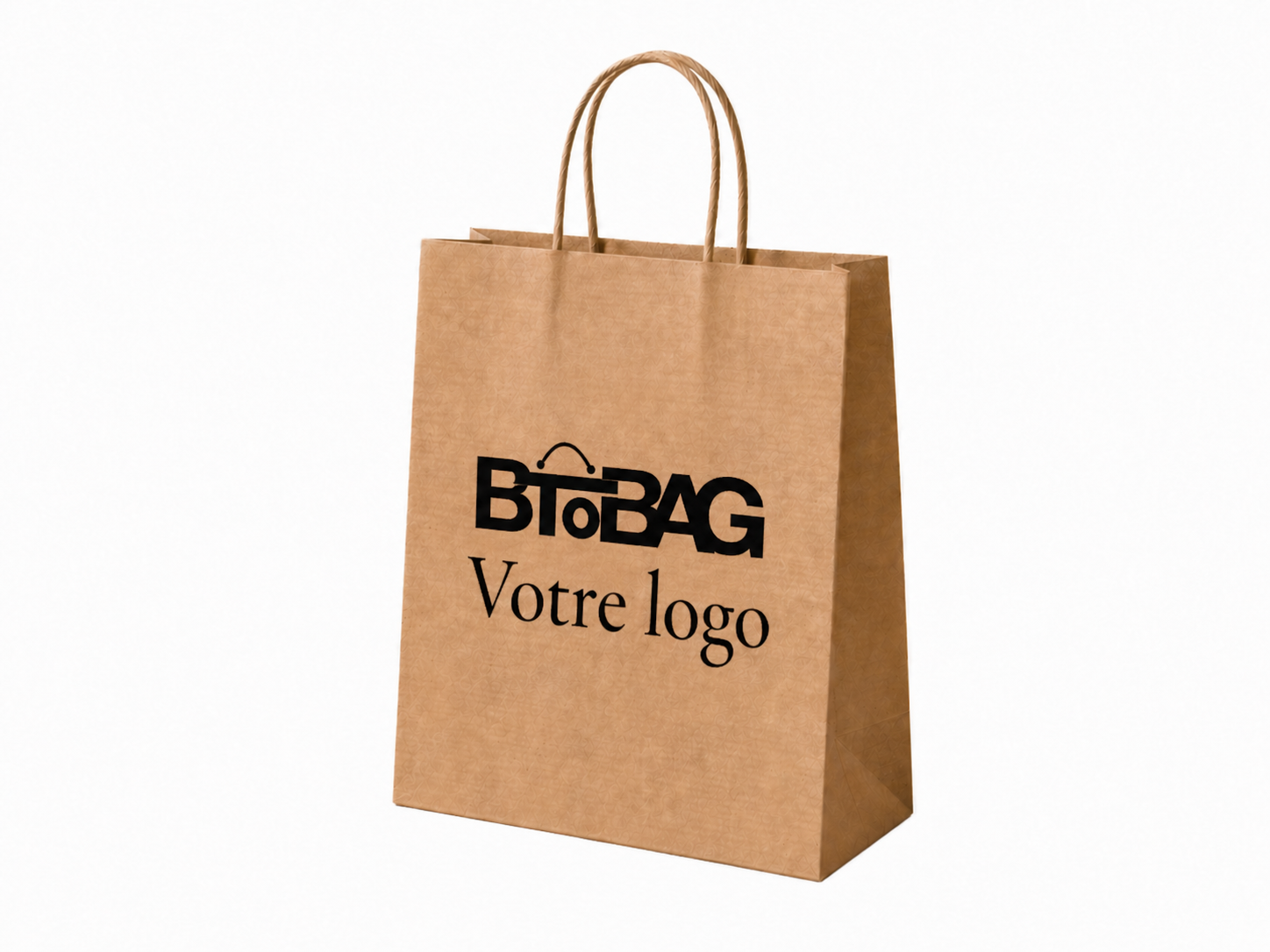 Sac kraft vergé poignées torsadées