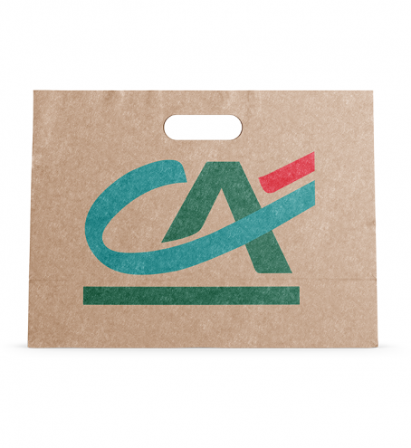 Sac kraft brun poignées découpées