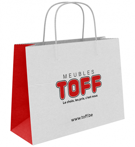 Sac kraft coloré poignées torsadées