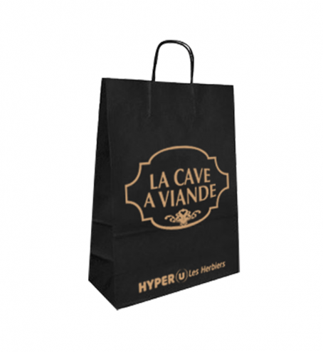 Sac kraft coloré poignées torsadées