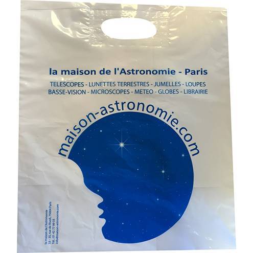 Sac plastique poignées découpées renforcées