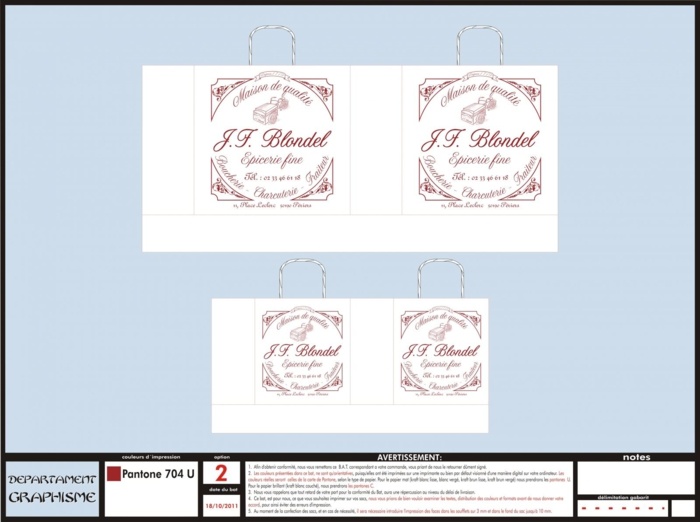 BAT Sac Papier Boucherie Charcuterie Traiteur