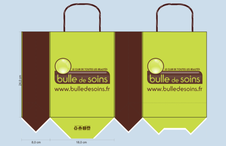 BAT sac papier publicitaire bulle de soins