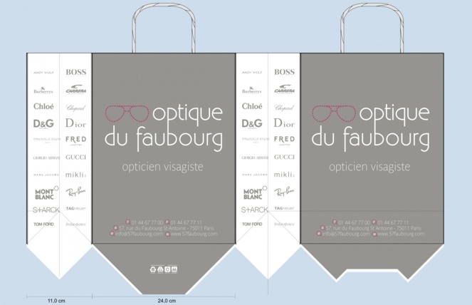 BAT sac publicitaire papier OPTIQUE DU FABOURG 2