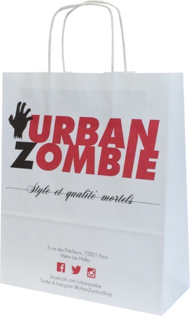 sac en papier personnélisé de la boutique urban zombie