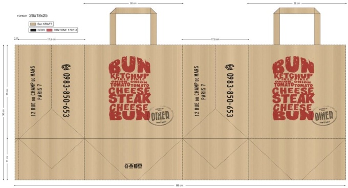 Sac papier kraft Bun Burger