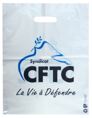 sac plastique personnalisé poignées découpées CFTC
