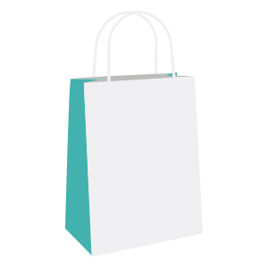 Sac en papier kraft blanc poignées torsadées