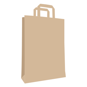 Sac en papier kraft poignées plates Sac en papier kraft poignées plates