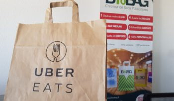 Sac traiteur UBER EATS en papier kraft