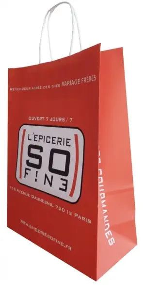 Sac papier personnalisé pour une épicerie: l’Épicerie So Fine à Paris