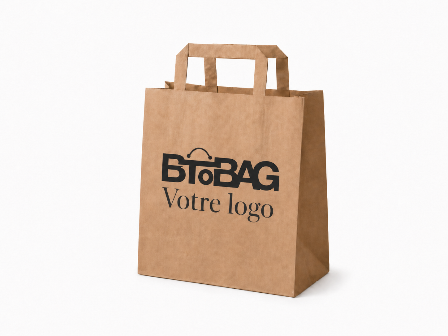 Sac take away kraft poignées plates