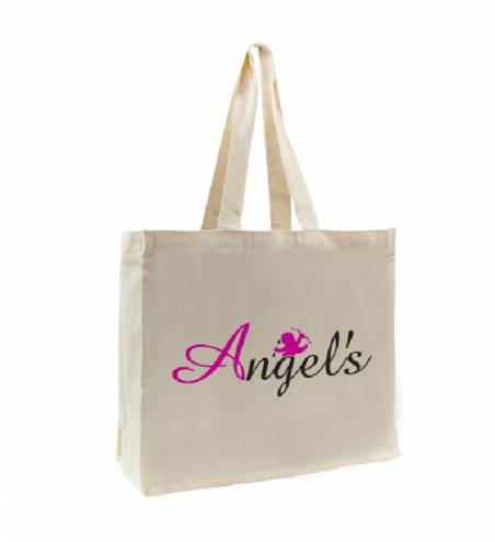 Sac shopping coton avec soufflet