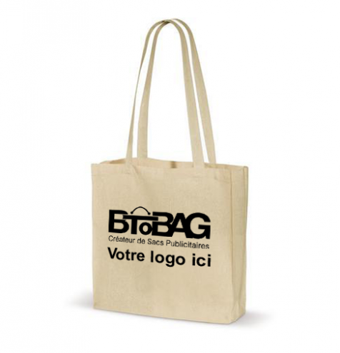 Sac shopping coton avec soufflet