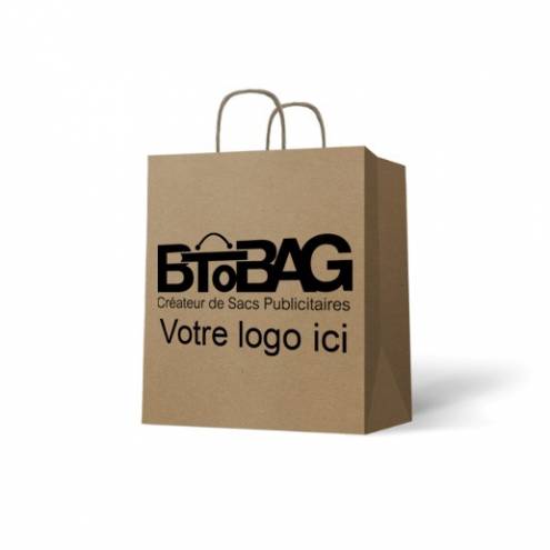 Sac évènement kraft poignées torsadées