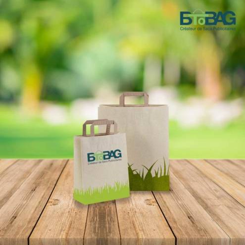 Sac kraft brun poignées plates