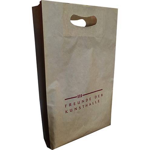 Sac kraft coloré poignées découpées