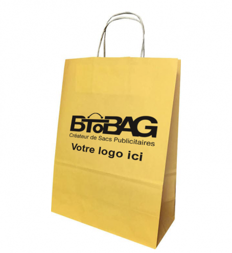 Sac kraft coloré poignées plates