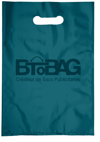 sac plastique poignées découpées bleu btobag