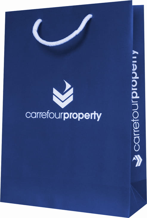 sac papier poignées cordelettes publicitaire carrefour property