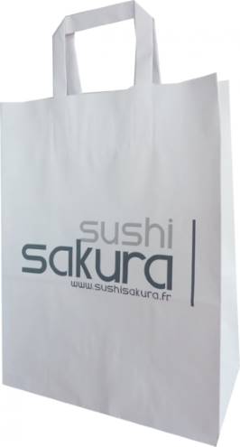 sac kraft blanc poignees plates sushi sakura