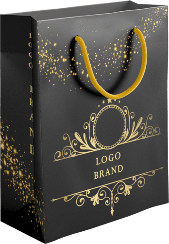sac papier luxe personnalisé logo brand poignées cordelettes