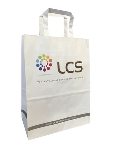 sac papier kraft publicitaire poignées plates LCS