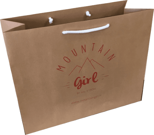sac kraft luxe poignées cordelettes mountain girl