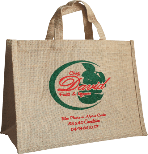 sac toile de jute publicitaire chez David