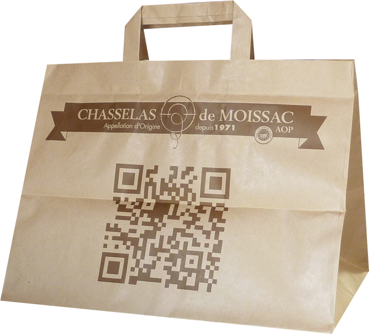 sac kraft traiteur personnalisé pour Chasselas de Moissac