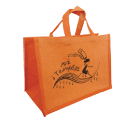 sac en toile de jute orange personnalisé