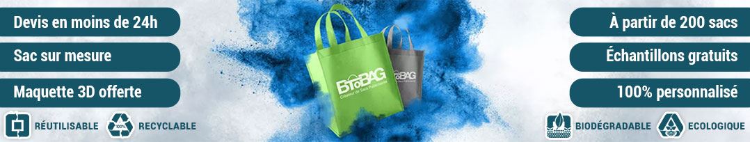 Bannière informative du site BtoBag