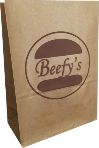 sac kraft traiteur personnalisé pour Beefy's