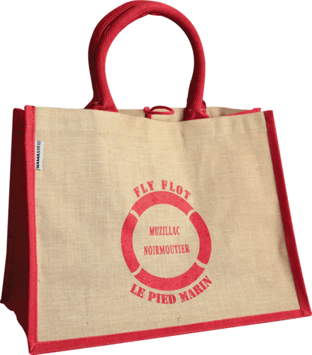 sac toile de jute personnalisé fly flot