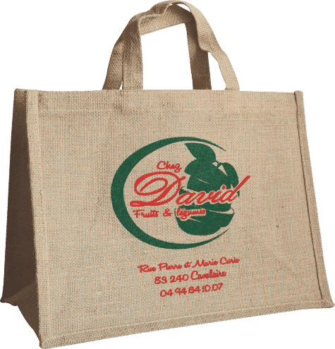 sac toile de jute publicitaire chez David