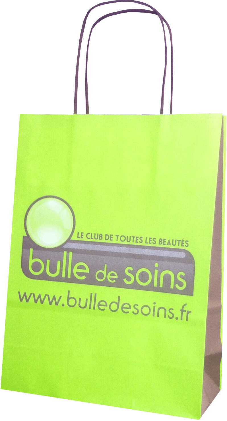 sac kraft poignées torsadées bulle de soins