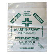 Sachet plastique pharmacie modèle MARTIN-PRIVAT