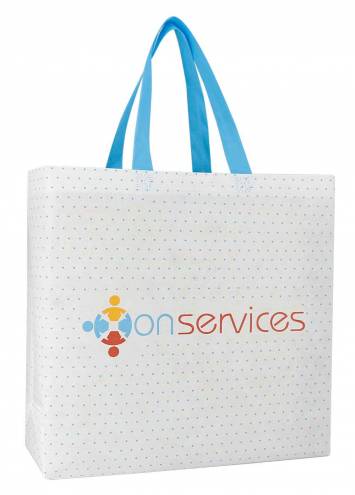 Sac cabas polypro non tissé flexographie anses bleues