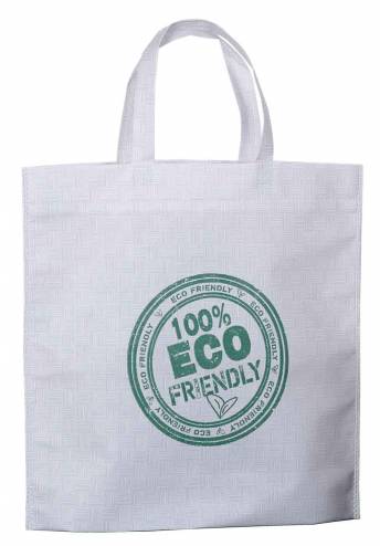 Sac cabas en polypro non tissé simple pattern sans soufflet modèle blanc